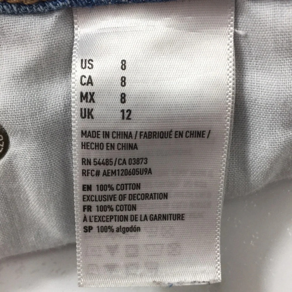 American Eagle Cut Off Mini Jean Skirt Womens 8 Light Wash Button Fly - Picture 8 of 12